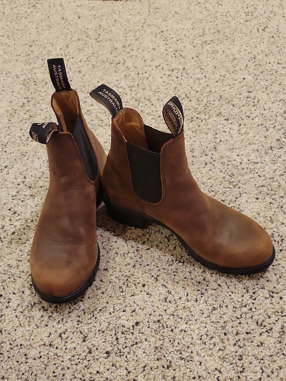 Blundstone Heeled Brown Leather Boots Pull On Sz 7 37